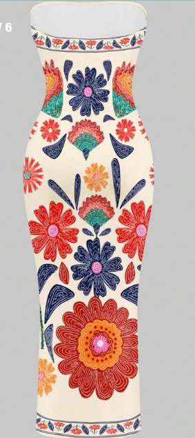 Shein Bohemian Floral Print Maxi Beach Casual Dress,  +