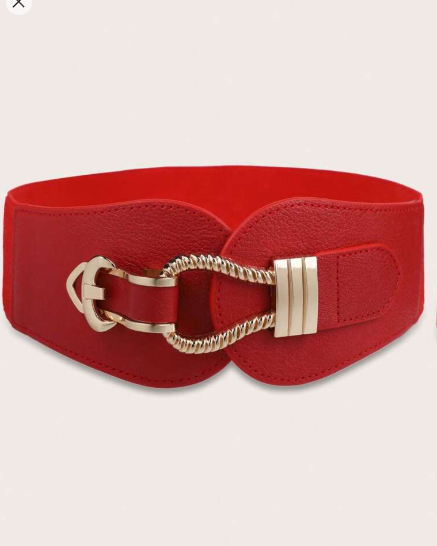 Shein Party Elegant Metal Buckle Wide Belt >