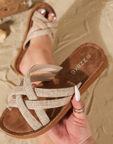 Shein French Romantic Classic Fashion Cross Braided Slipper, Size: 40 +