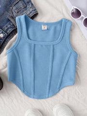 Shein Tween Girl Square Neck Hem Tank Top, 11-12T +