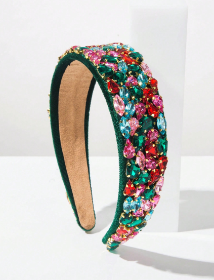 Shein Women's Luxurious Jewel Decorated Wide Faux Pearl Headband