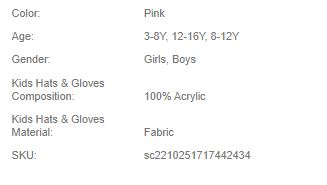 Shein Toddler Girls Pom Pom Decor Beanie & Infinity Scarf & Gloves +