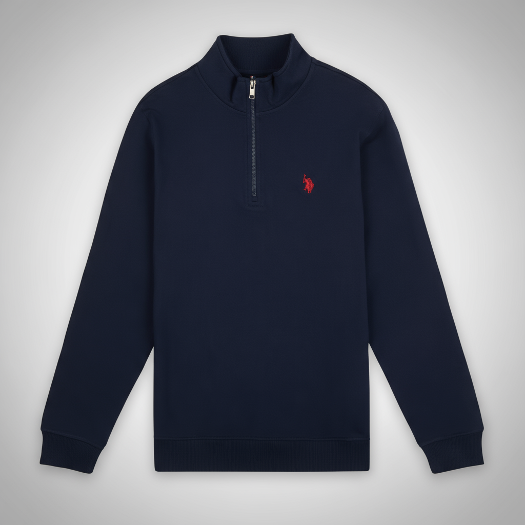 U.S. Polo DHM Quarter Zip Sweatshirt, S +