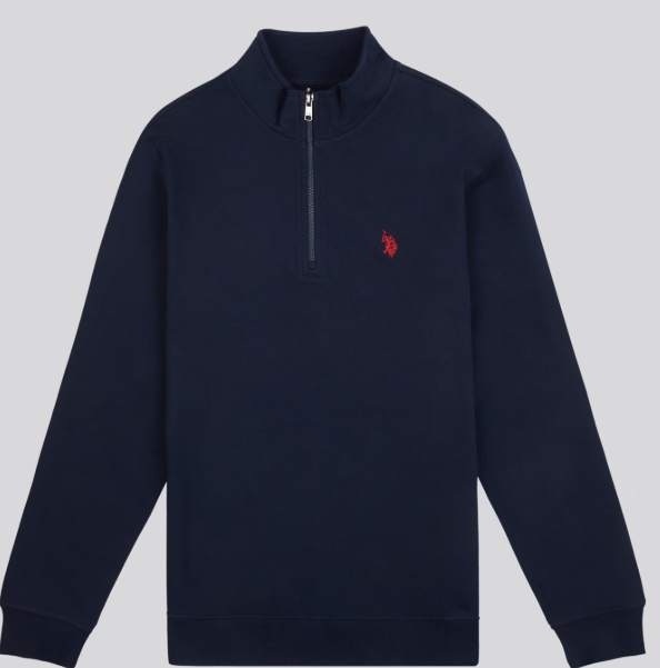 U.S. Polo DHM Quarter Zip Sweatshirt, S +