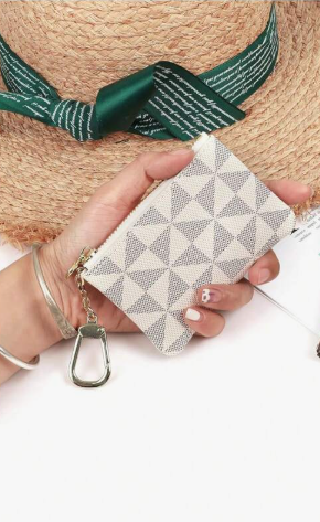 Shein Coin Purse Mini Zip Key Chain ---