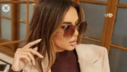 Shein 1pc Metal Frame Rhinestone Cut Edge Unisex Sunglasses >