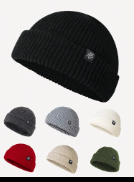 Shei 1pc Men's Solid Color Versatile Patched Label NY Beanie Hat -.