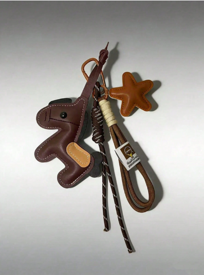 Shein Handmade Anchor & Red Horseshoe Mini Golf Club Keychain Bag Charm >