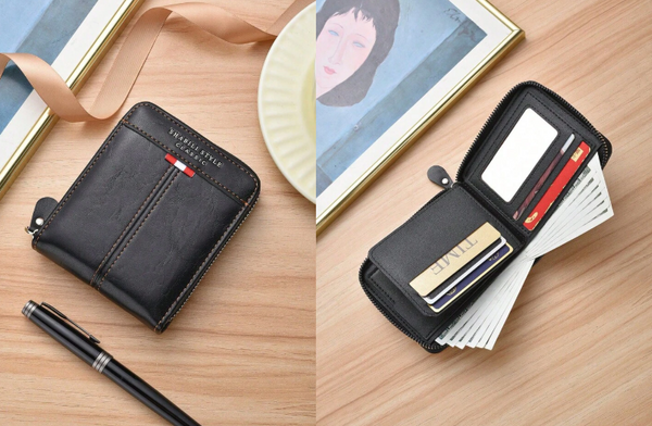 Shein 1pc New Vintage Style Multi-Function Zipper Wallet Classic Card Holder +
