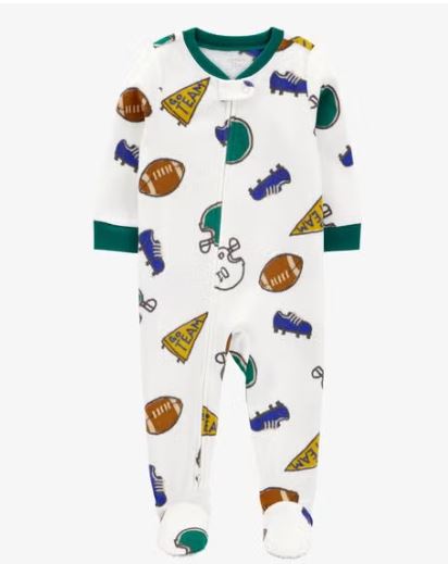 Carter's Toddler 1-Piece Sport Fleece Footie Pajamas, 2T /