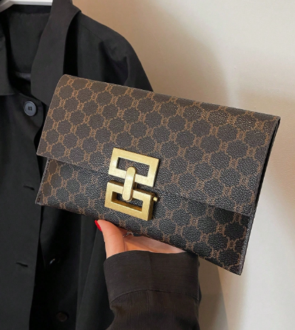 Shein Luxury Dinner Printed Clutch Bag  -.