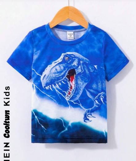 Shein Young Boy Dinosaur Print Tee, 5T /