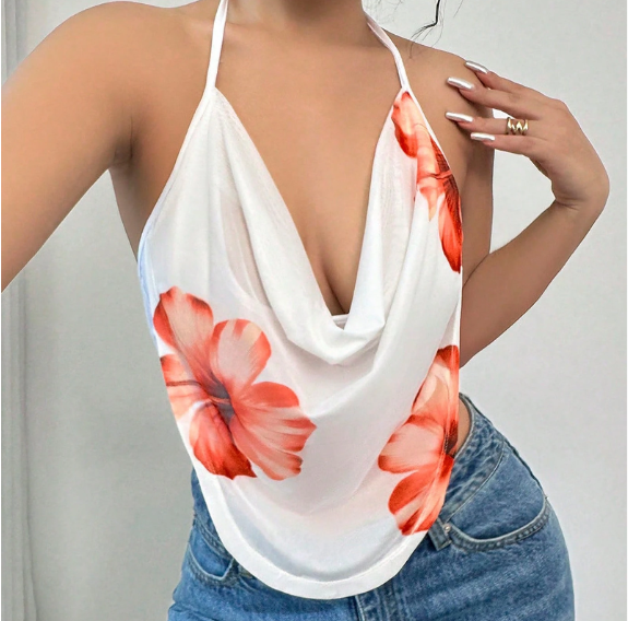 Shein Hot Girl Halter Neck Tank Top, L +