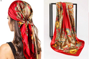 Shein 1pc Fashionable Printed Square Scarf 90cm,Versatile Scarf +