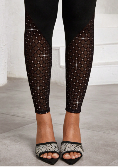 Shein High Waist Lace Patchwork Leggings, 3XL -.