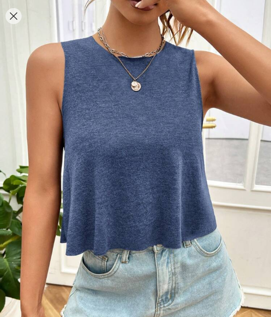 Shein Solid Tank Top, M -.