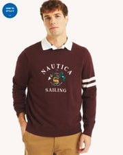 Nautica Embroidered Crewneck Sweater, 3XL +