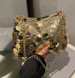 Shein 1pc Sequin Shoulder Bag >