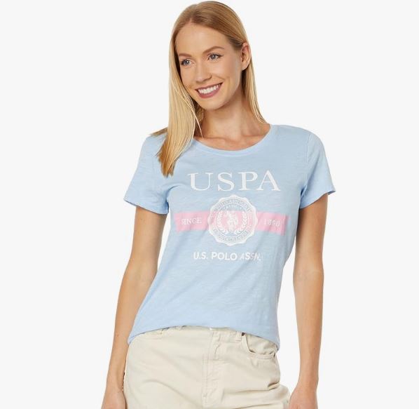 U.S. Polo Crest Semi Scoop Graphic T-shirt, M */