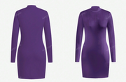 Shein Women Casual Solid Color Minimalist Long Sleeve High Neck Bodycon Midi Dress, M +