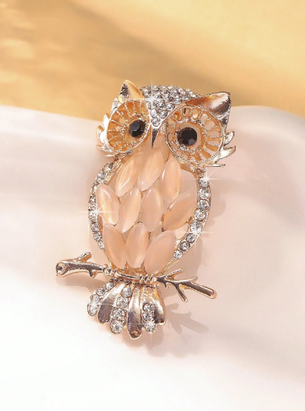 Shein Women's Cute Cartoon Animal Rhinestone Inlaid Brooch Pin