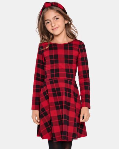 Ch. Place Girls Plaid Skater Dress, 16T +