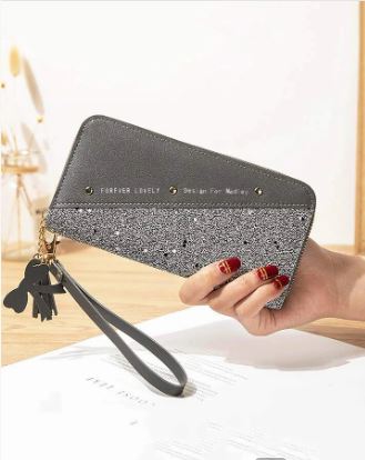 Shein Tassel & Bow Décor Letter Graphic Long Wallet Checkbook Cover */