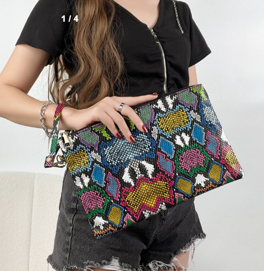 Shein Snake Pattern Wristlet Clutch Bag +