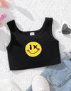 Shein Young Girl's Casual Simple Smile Print Sleeveless Tank Top, 4T */