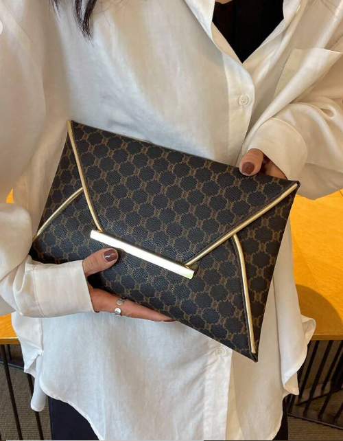 Shein Fashionable New Arrival Large Capacity Monogram Clutch Bag +
