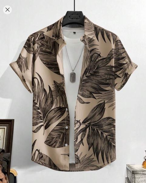 Shein Men Tropical Print Shirt Without Tee, XL */