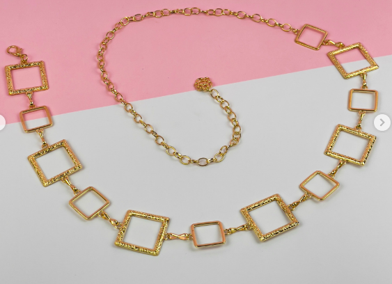 Shein Rectangular Metal Belt , Fashionable , Trendy Women Belt +
