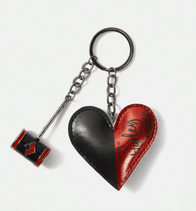 Shein Harley Quinn Two-Tone Heart Shaped Keychain +