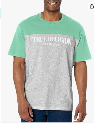 True Religion Men's Relaxed Ss Football Tee, XXL */