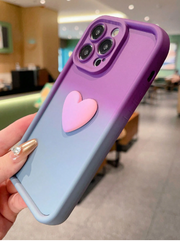 Y2K Heart Print 1pc Phone Case>