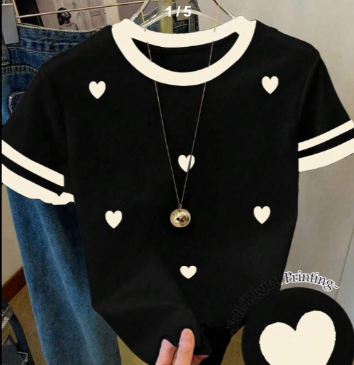 Shein Fitted Fabric Short Round Neck T-Shirt, 14T -.