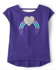 Ch. Place Girls Sequin Graphic Cut Out Top, 5-6T+