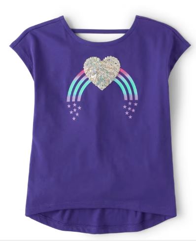 Ch. Place Girls Sequin Graphic Cut Out Top, 5-6T+