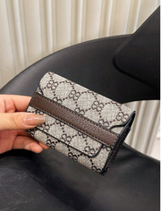 Shein Brown PU Floral Printed Accordion Fashionable & Practical Anti-Theft Cardholder -.