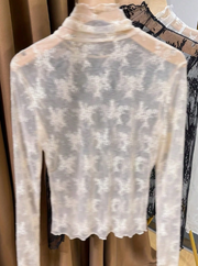 Shein Thin High Collar Lace Camisole Shirt , L-.
