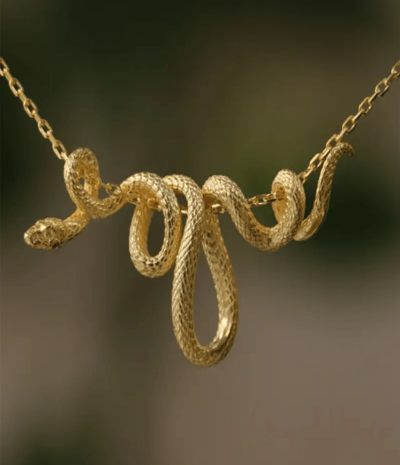 Shein Glittering Golden Silver Snake Chain Necklace +