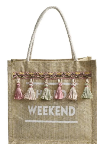 Shein Luxury Jute Handbag Boutique Shopping Tote Bag +