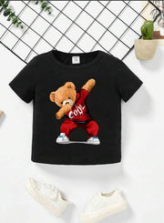 Shein Casual & Simple Cartoon Bear Printed T-Shirt, 2-3T +