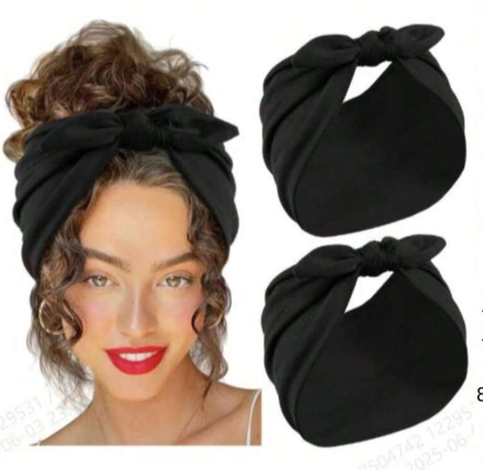 Shein 2 Pcs Black Bow Headbands +