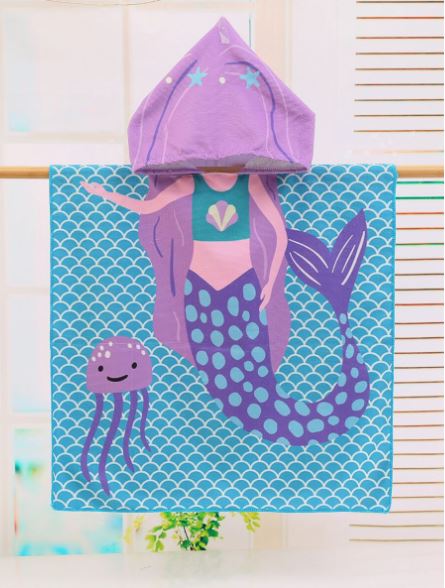 Shein Mermaid Pattern Children Bath Towel /