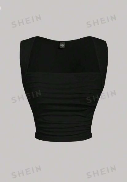 Shein MOD Solid Ruched Tank Top +