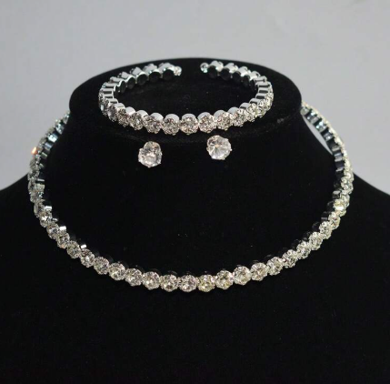Shein 4pcs/Set Luxury Bridal Wedding Jewelry Set +