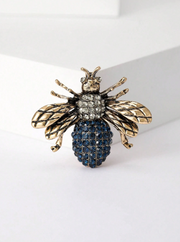 Shein Vintage Enamel Rhinestone Bee Brooches >
