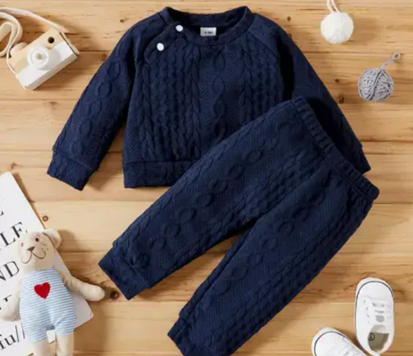 PatPat Wholesale 2pcs Solid Long-sleeve Baby Set, 3-6 M +
