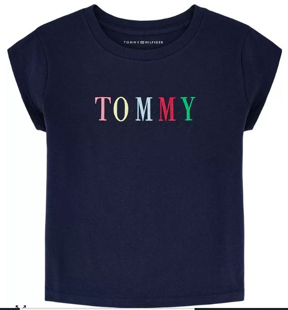 Tommy Big Girls Embroidered Short Sleeve Boxy T-shirt, 12-14T +